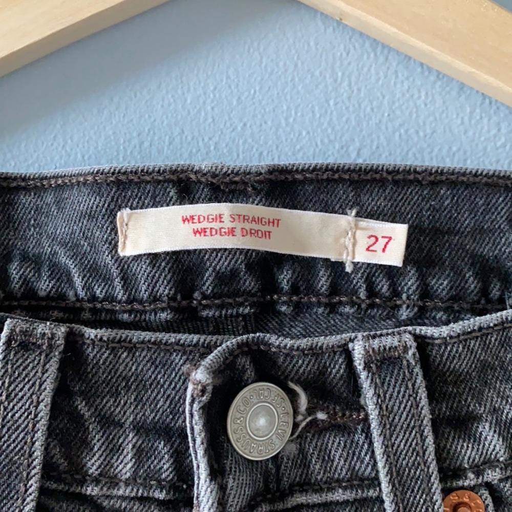Levi's Women's Straight Leg Jeans - Charcoal Gray - Picture 6 of 10